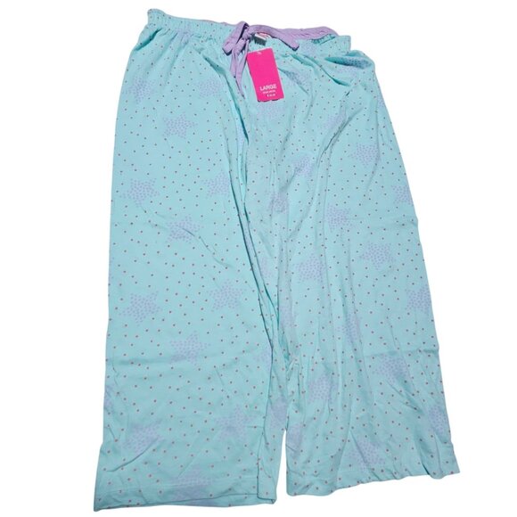 Dollhouse Star Print Pajama Pants Womens  Size Large Light Blue Sleepwear PJs - Picture 1 of 6